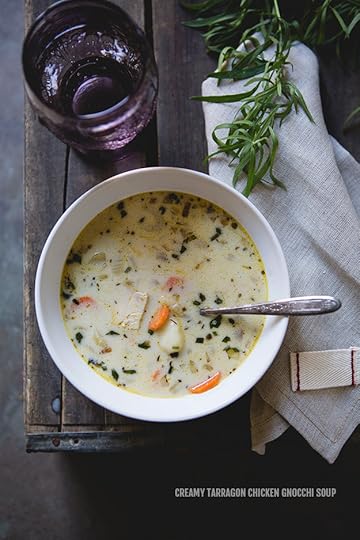 Creamy Tarragon Chicken Gnocchi Soup Recipe | via FoodforMyFamily.com