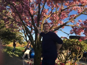 Glenn with cherry tree