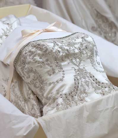 wedding dress in the box: 