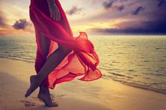 woman red dress