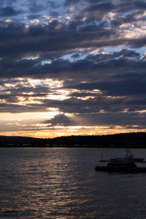 sunset with boats