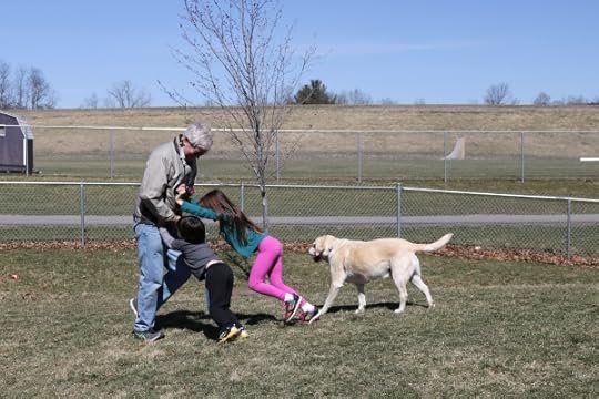 Teaming up against Grandpa.