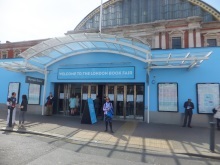 Pauline Rowson outside Olympia at the London Book Fair 2016t