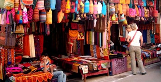 An indian shop with colorful items