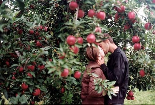 kissing in the apple orchard: