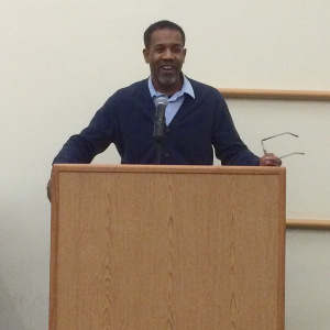Gregory Pardlo reading at LIU Brooklyn. Photo by SEA