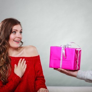 Woman receiving gift
