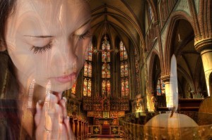 woman in church