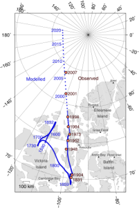 Wandering magnetic North Pole