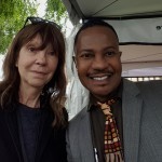 With Cara Black at the Mysterious Galaxy booth 