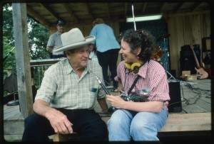 Everett Lilly is interviewed by Mary Hufford. Terry Eiler, 1996. Coal River Folklife Collection, American Folklife Center.