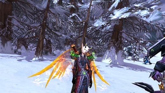 My warlock's awesome new look following the Blood Elf model revamp in World of Warcraft: Warlords of Draenor
