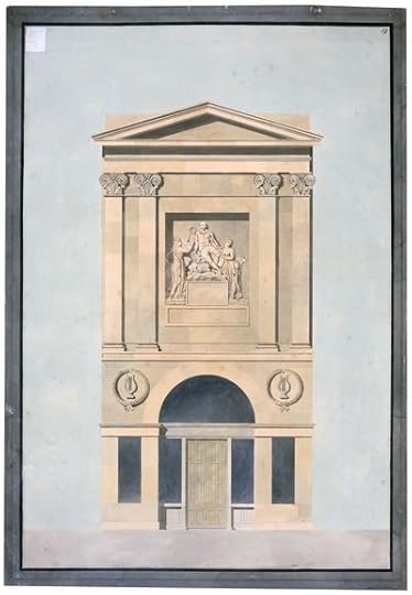 Soane office, Royal Academy lecture drawing the fa��ade of Shakespeare Gallery, c.1806-15
