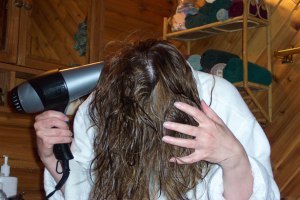 Woman Drying Hair Pub Dom