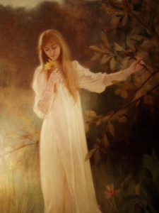 Lynch Albert Young Woman Holding Flower