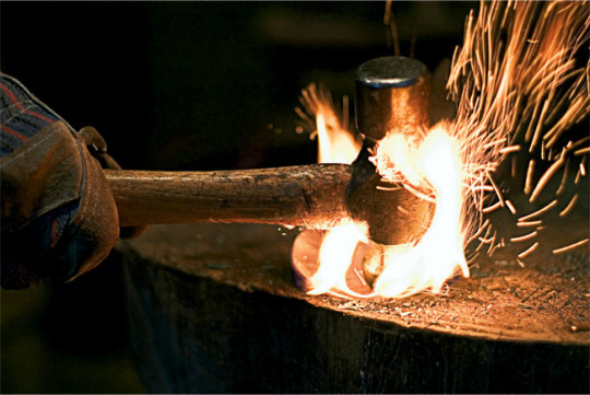 Hammering steel