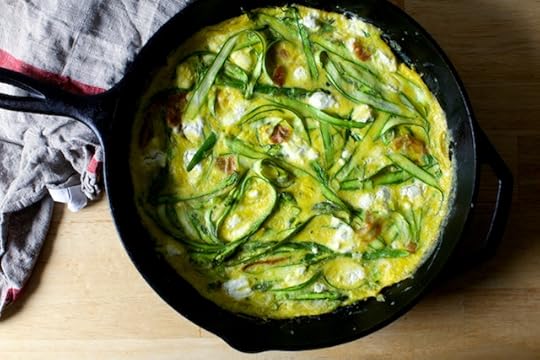 shaved asparagus frittata