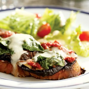 Grilled eggplant Parmesan sandwich