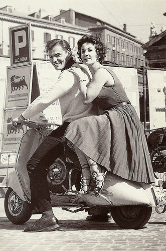 Vespa: John Saxon and Luisa Rivelli