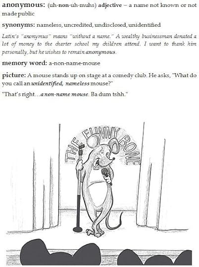 Werdnerd's mnemonic for ANONYMOUS from Visualize Your Vocabulary vol. 1