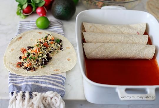 Quinoa, Sweet Potato, and Black Bean Vegetarian Enchiladas