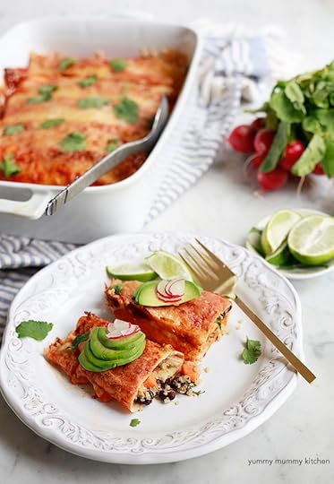 Quinoa, Black Bean, Sweet Potato Enchiladas