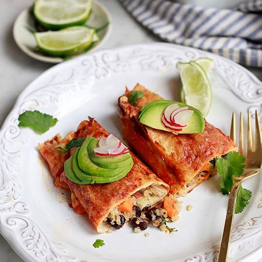 Quinoa, Black Bean, and Sweet Potato Enchiladas