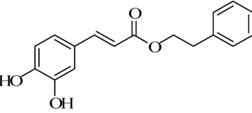 Chemical structure caffeic acid phenethyl ester (CAPE) Bee Propolis