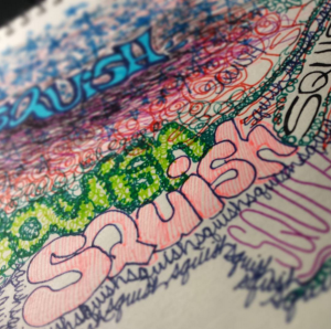 Squish! A doodle inspired by putrid poetry.