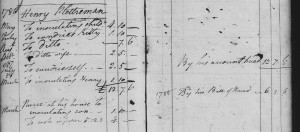 Baker Henry Plettreman paid Dr. Shippen in bread for smallpox inoculations and other medical care for his family, 1786-1788. Shippen Family Papers, Manuscript Division.