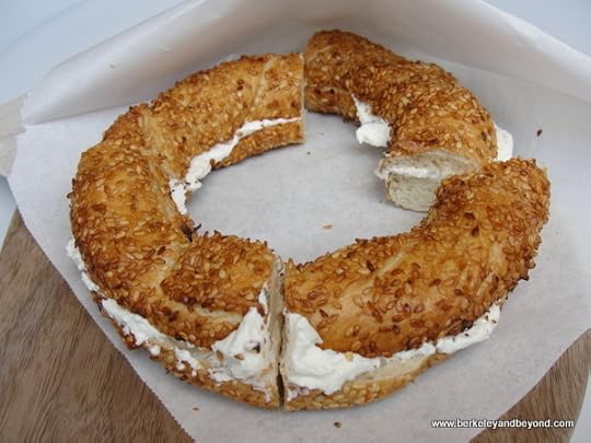 bagel spread with labne cheese at Chobani in NYC