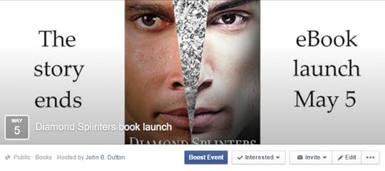 Diamond Splinters ebook launch Facebook event screenshot