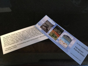 The back of the bookmark has Douglas Preston's review! 