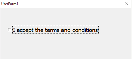 VBA Checkbox 