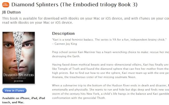 Diamond Splinters iTunes preorder screenshot