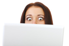 beautiful business woman scared