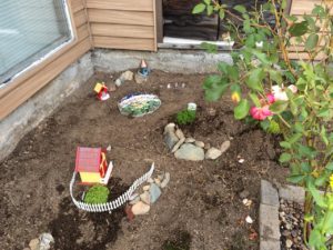 The first three plants went into the garden in September. So tiny!