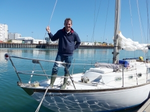 Michael Hurley aboard Nevermore in Calais, France, May 2, 2016.