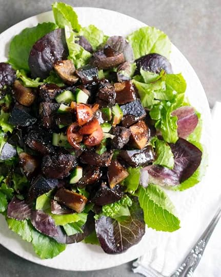Blueberry Whiskey BBQ Salad with Tempeh and Roasted Potatoes