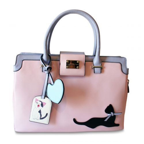 Pretty In Pink Cat Handbag front square