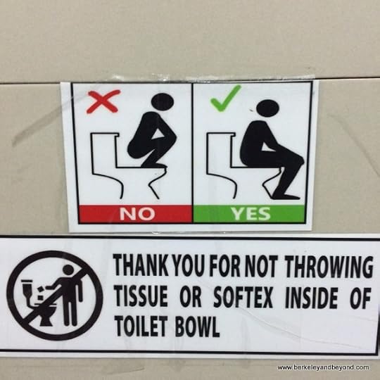 sign in bathroom at Sylvia Resort Komodo on Flores Island in Indonesia