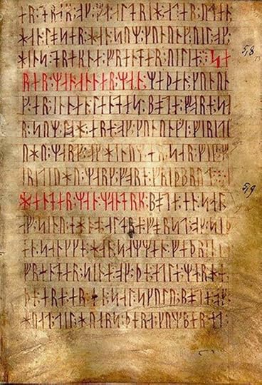 Codex runicus, a vellum manuscript from c. 1300 containing one of the oldest and best preserved texts of the Scanian law (Skånske lov), written entirely in runes.