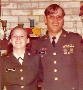 Kathy and Jim Crouch in uniform