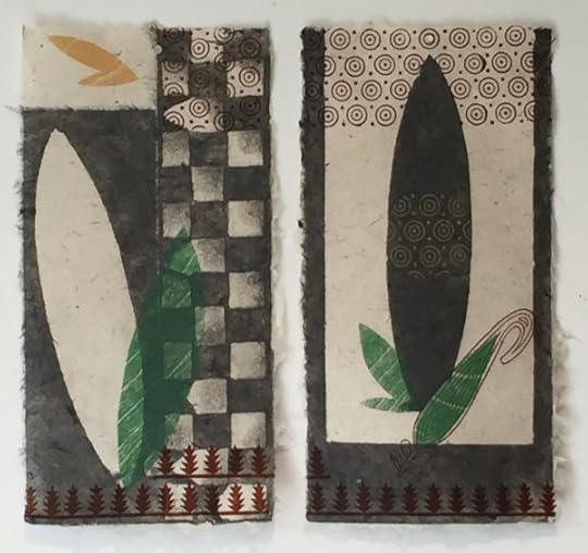 © Susan Mackin Dolan 2016, from the Designer Corn series, kozo with iris paper base, pigmented gampi stencilling