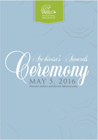 2016 Archivist's Award Ceremony program cover