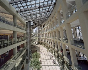 Photo of the interior of the amazing Salt Lake City Library.