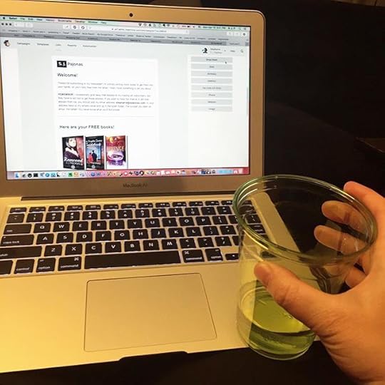 While the husband is away, I will update my website and newsletter, and drink wine from a Solo cup? Sounds thrilling.