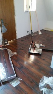 I thought this room would take a couple hours, but it took weeks. I have to hammer every board.