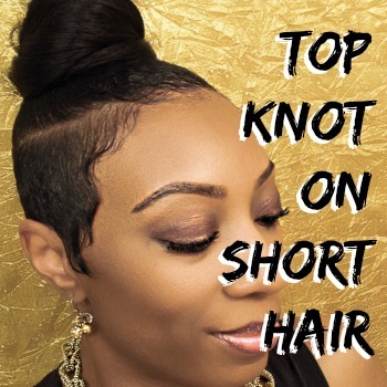 top knot on short hair