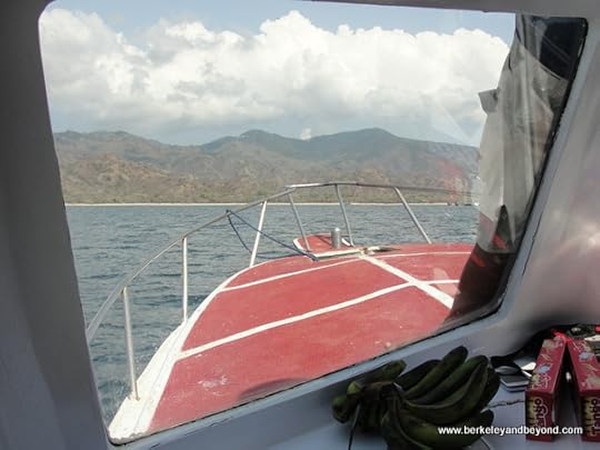 approaching Komodo Island in Indonesia